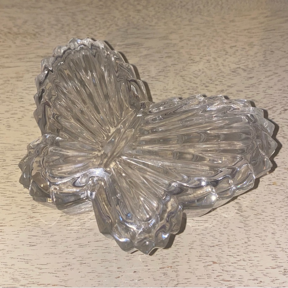 Clear Glass Butterfly Trinket Dish